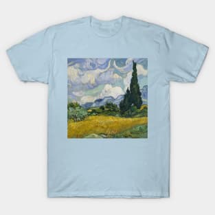 Vincent Van Gogh- A Wheatfield with Cypresses T-Shirt